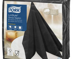 Tork Linstyle Dinner Servet zwart 39x39cm 1/4 (600 stuks)