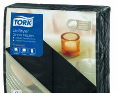 Tork Linstyle Dinner Servet zwart 39x39cm 1/8 (600 stuks)