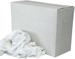 Poetsdoek wit tricot met gekleurd randje (doos 10kg)