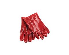 Handschoenen rood PVC kort Handschoenen rood PVC kort